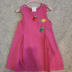 Pink Sleeveless Dress with Embroidered Lights